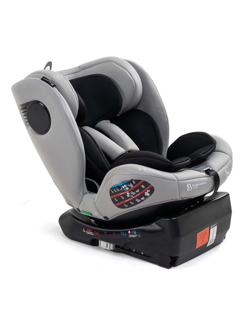 Bebelissimo - Siège auto Isofix - pivontant 360 ° - 40-150 cm -  0-36kg- i- Evol - gris claire Gris Argenté - Kiabi