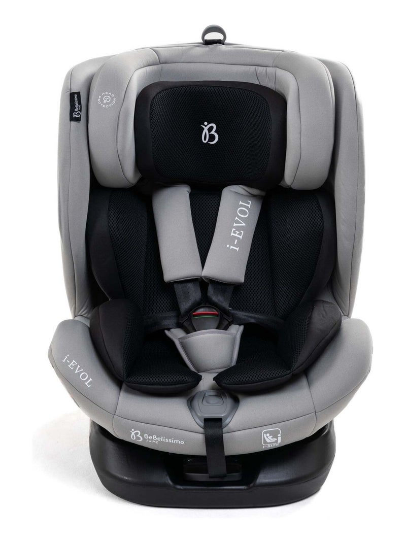 Bebelissimo - Siège auto Isofix - pivontant 360 ° - 40-150 cm -  0-36kg- i- Evol - gris claire Gris Argenté - Kiabi