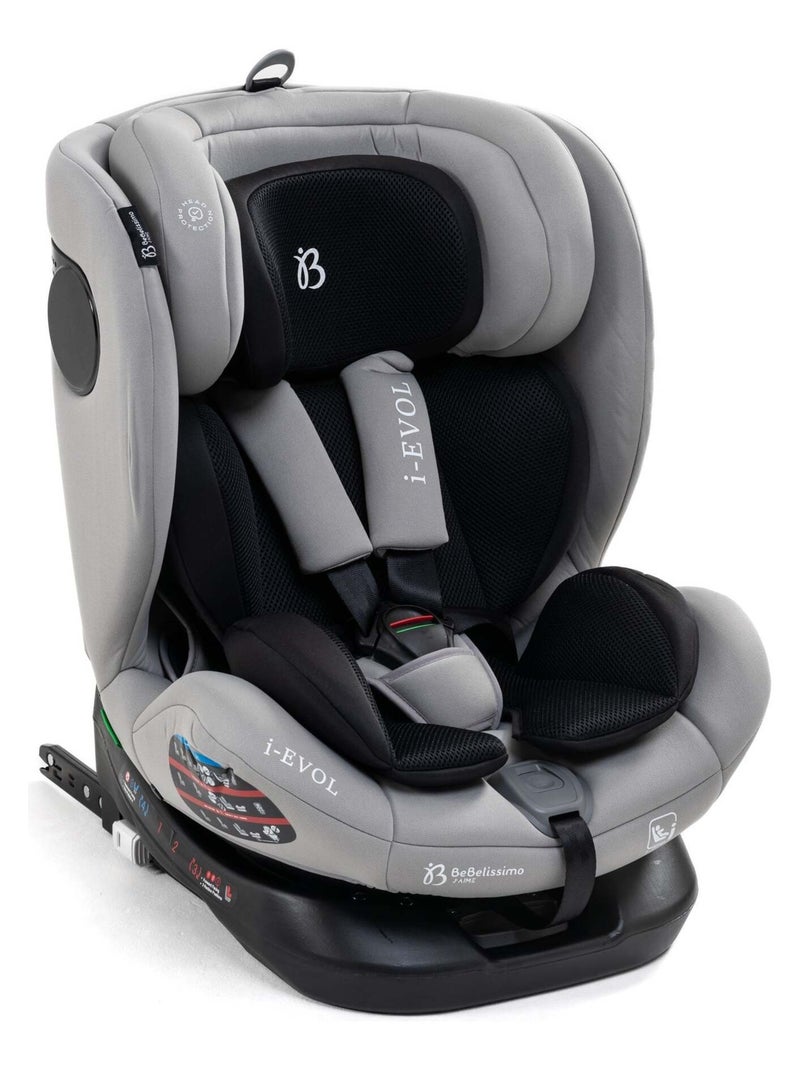 Bebelissimo - Siège auto Isofix - pivontant 360 ° - 40-150 cm -  0-36kg- i- Evol - gris claire Gris Argenté - Kiabi