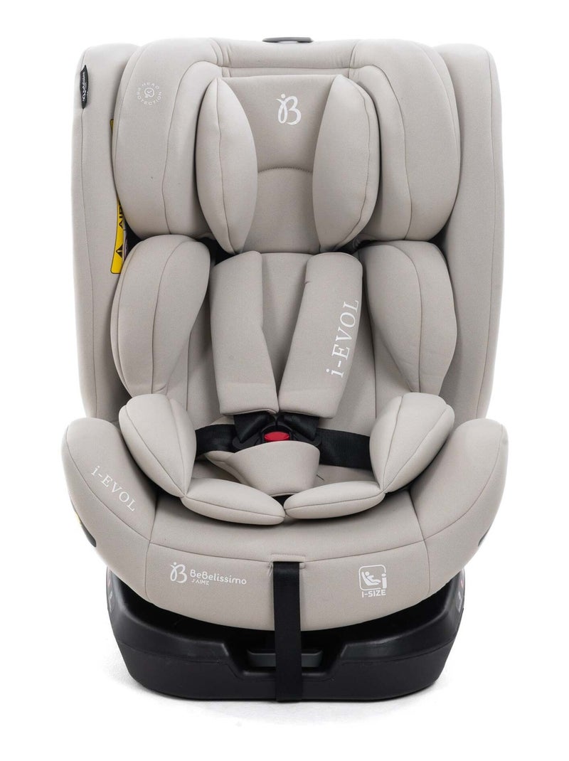 Bebelissimo - siège auto isofix - pivontant 360 ° - 40-150 cm -  0-36kg- i- evol Beige/Blanc - Kiabi