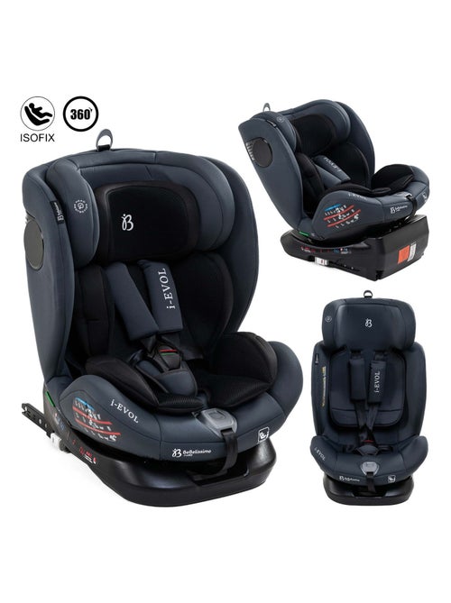 Bebelissimo - Siège auto Isofix - pivontant 360 ° - 40-150 cm -  0-36kg  i- Evol - gris foncé - Kiabi