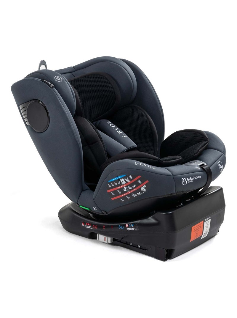 Bebelissimo - Siège auto Isofix - pivontant 360 ° - 40-150 cm -  0-36kg  i- Evol gris anthracite - Kiabi