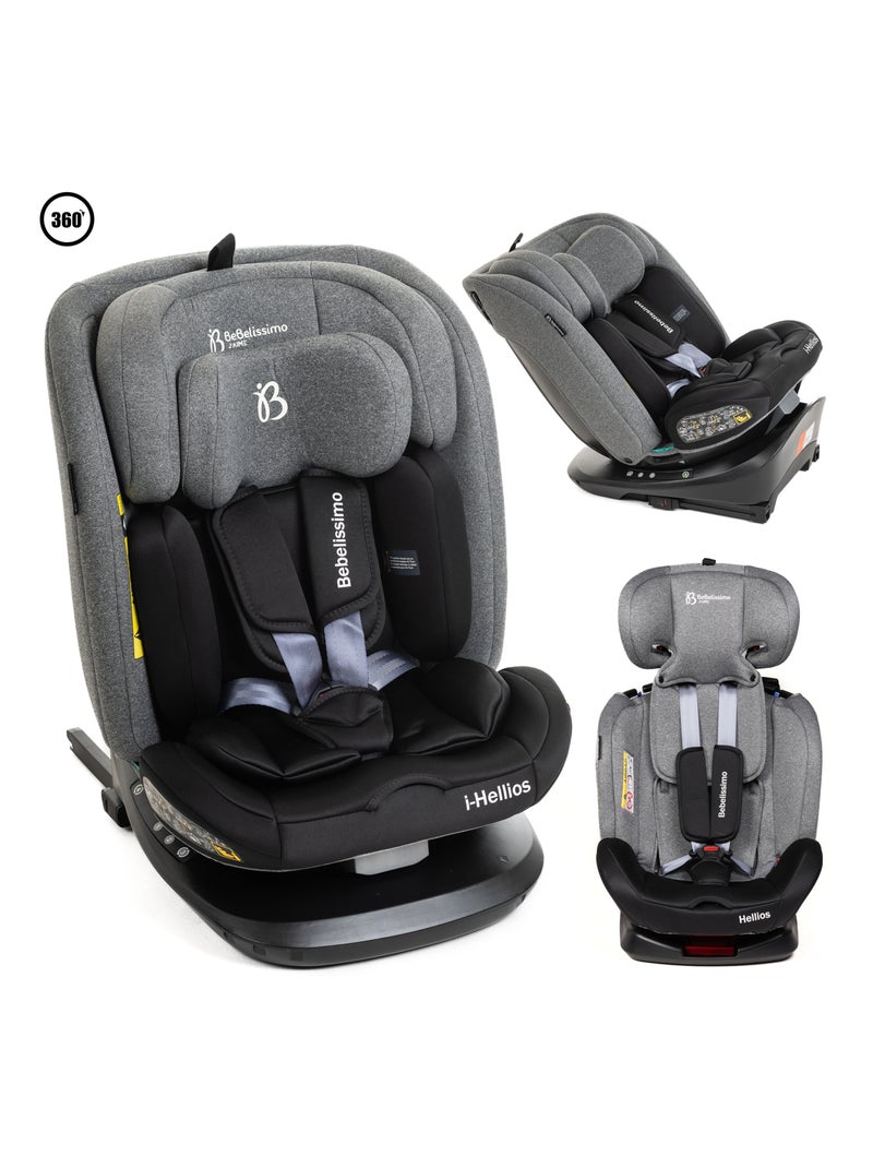 BEBELISSIMO - Siège auto Isofix - pivotant 360 ° - groupe 0+/1/2/3 - (0-36kg) - Hellios - gris / noi Gris - Kiabi