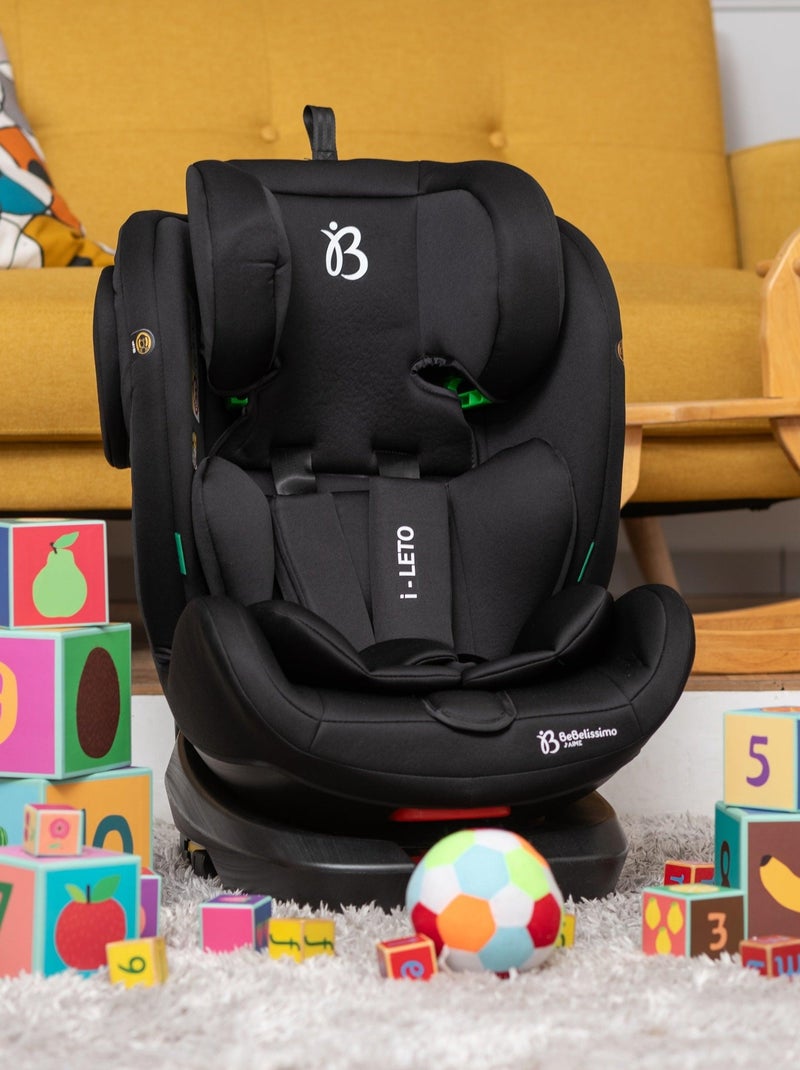 BEBELISSIMO - Siège auto Isofix - pivotant 360 ° - groupe 0+/1/2/3 - (0-36kg) - i-EOLE - noir Noir - Kiabi