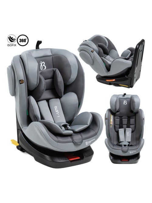 BEBELISSIMO - Siège auto Isofix - pivotant 360 ° - groupe 0+/1/2/3 - (0-36kg) - i-Leto - gris - Kiabi