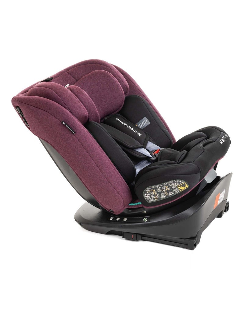 BEBELISSIMO - Siège auto Isofix - pivotant 360 ° - groupe 0+/1/2/3 - (0-36kg)- Hellios Plus Bordeaux - Kiabi