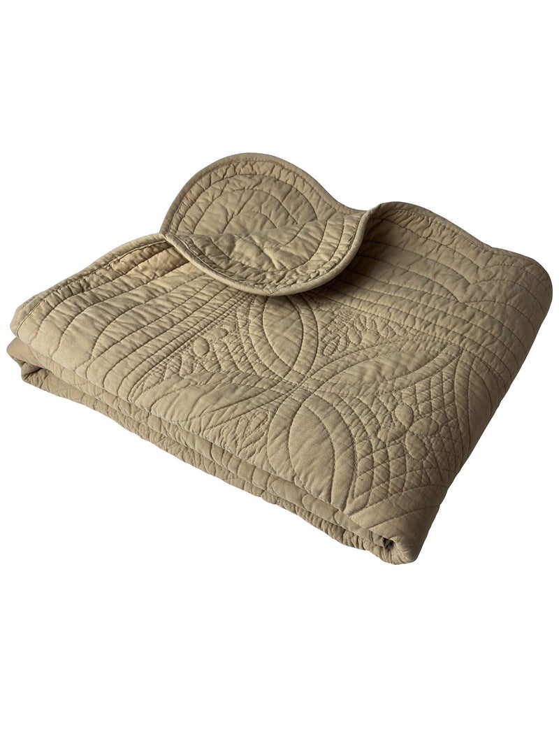 Becquet - Boutis BAILLARGUES en coton Beige - Kiabi