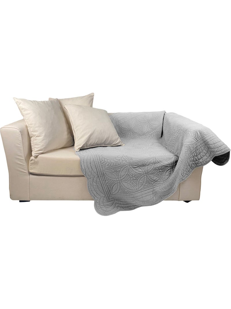 Becquet - Boutis BAILLARGUES en coton Gris perle - Kiabi