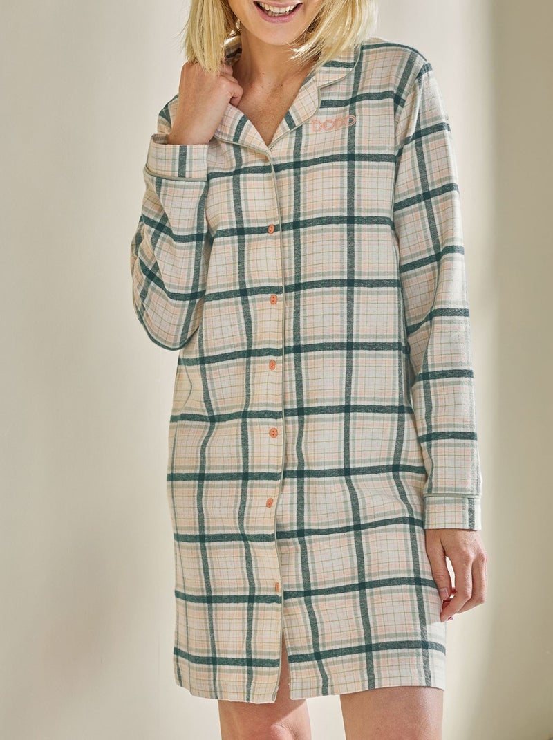 Becquet - Chemise de nuit CHAMONIX en coton Vert - Kiabi