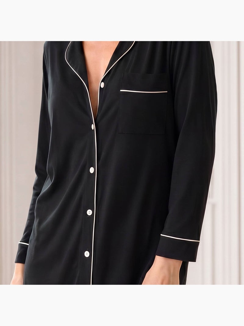Becquet - chemise de nuit girly en polyester Noir - Kiabi