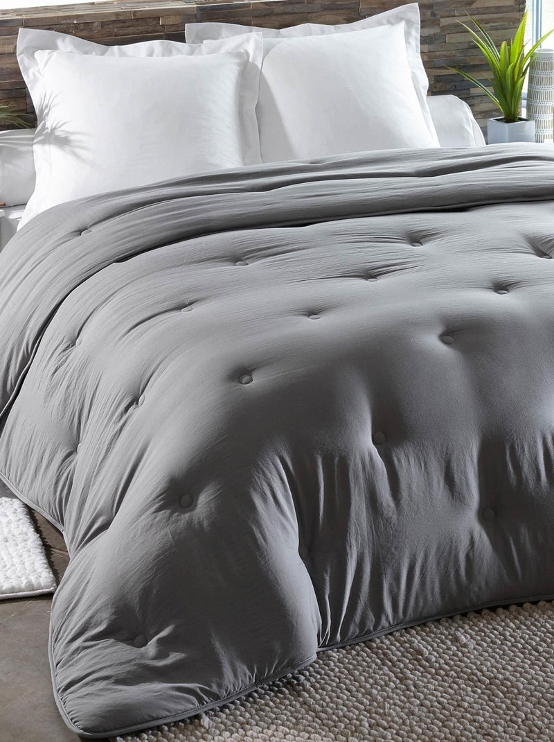 Becquet - Couette légère ZEPHYR MICROFIBRE LAVEE COUETTE en polyester Gris Argenté - Kiabi