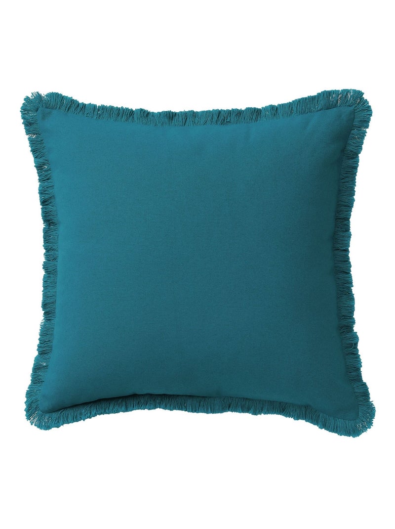 Becquet - Coussin FRANGE en coton Bleu canard - Kiabi