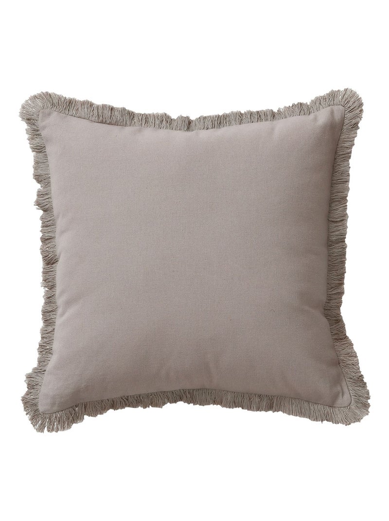 Becquet - Coussin FRANGE en coton Gris perle - Kiabi