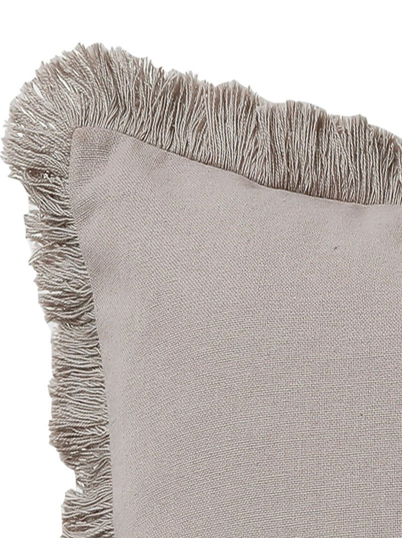 Becquet - Coussin FRANGE en coton Gris perle - Kiabi