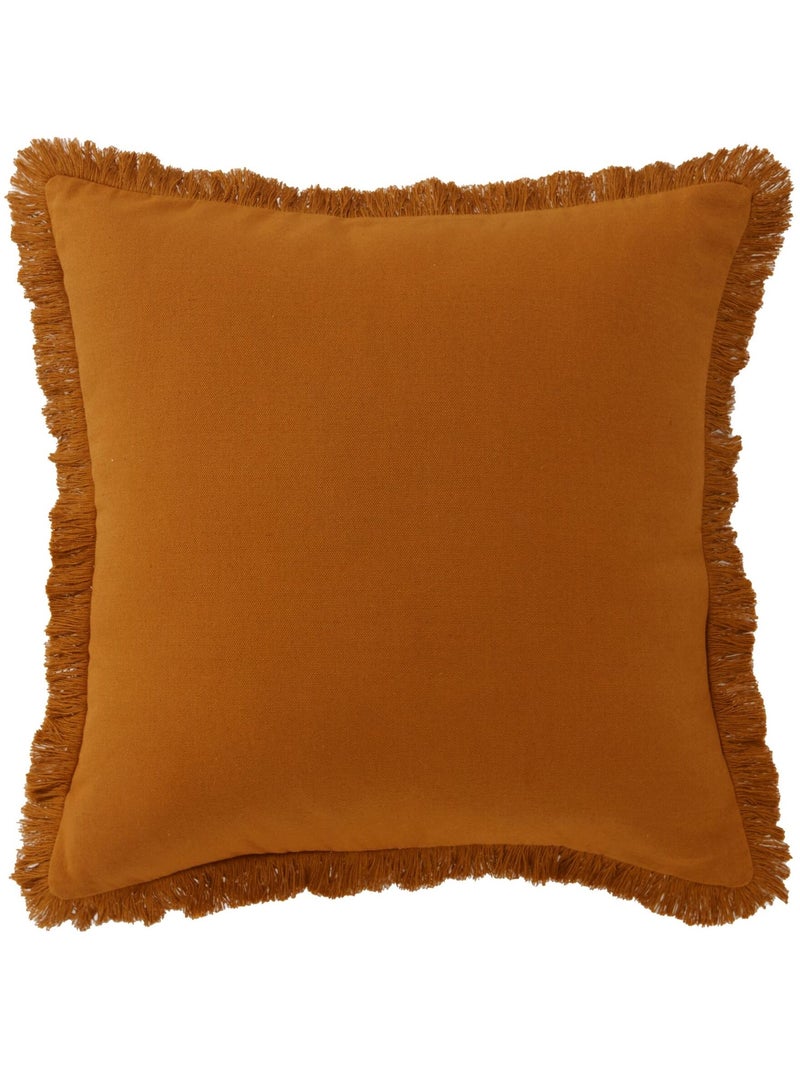 Becquet - Coussin FRANGE en coton Marron noisette - Kiabi