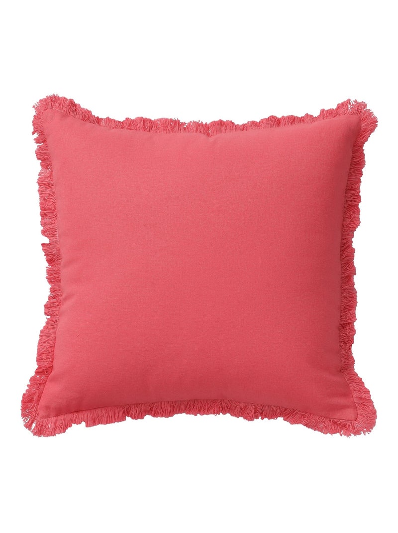 Becquet - Coussin FRANGE en coton Orange corail - Kiabi