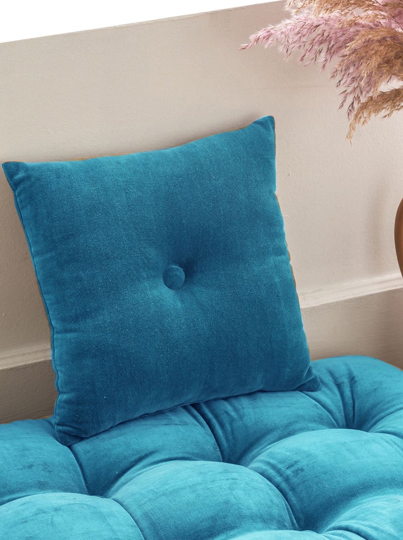 Becquet - Coussin VELOURS COUSSIN CAPITON en coton Bleu foncé - Kiabi