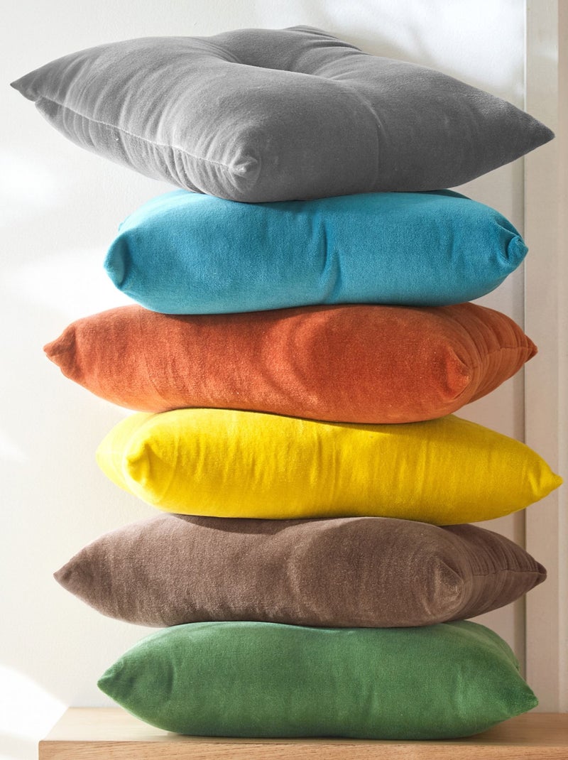 Becquet - Coussin VELOURS COUSSIN CAPITON en coton Bleu foncé - Kiabi