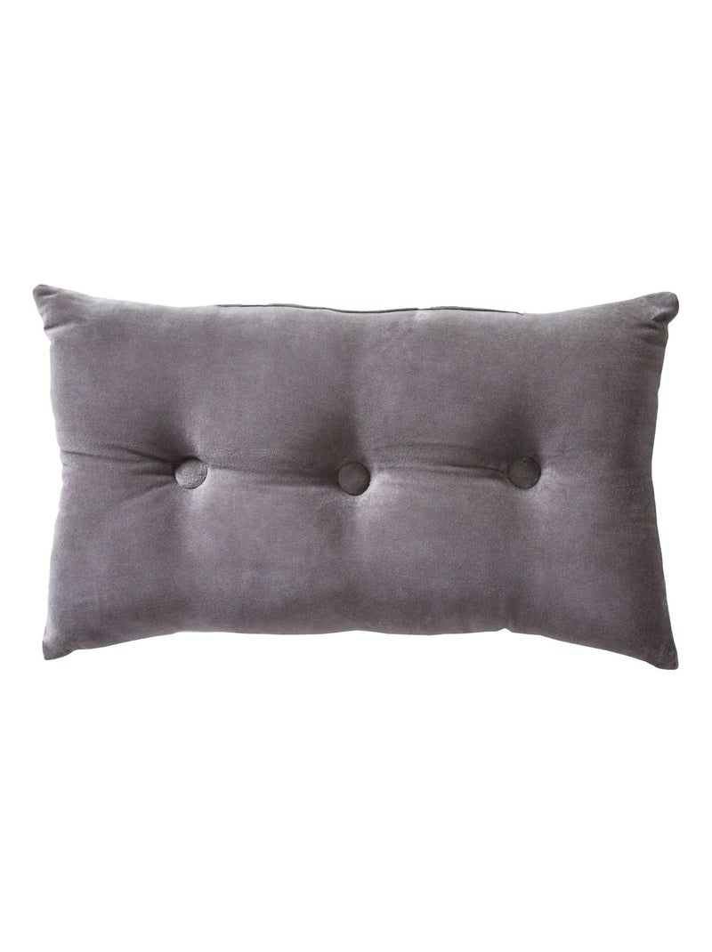 Becquet - Coussin VELOURS COUSSIN CAPITON en coton Gris Argenté - Kiabi