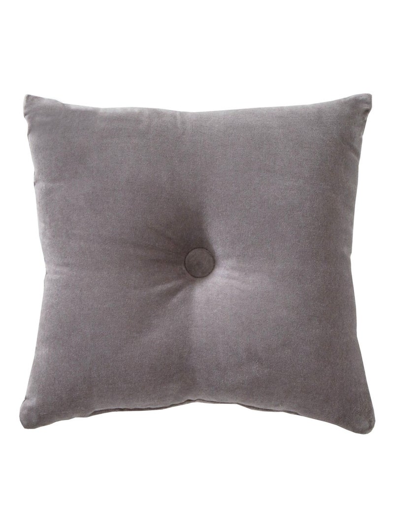 Becquet - Coussin VELOURS COUSSIN CAPITON en coton Gris Argenté - Kiabi