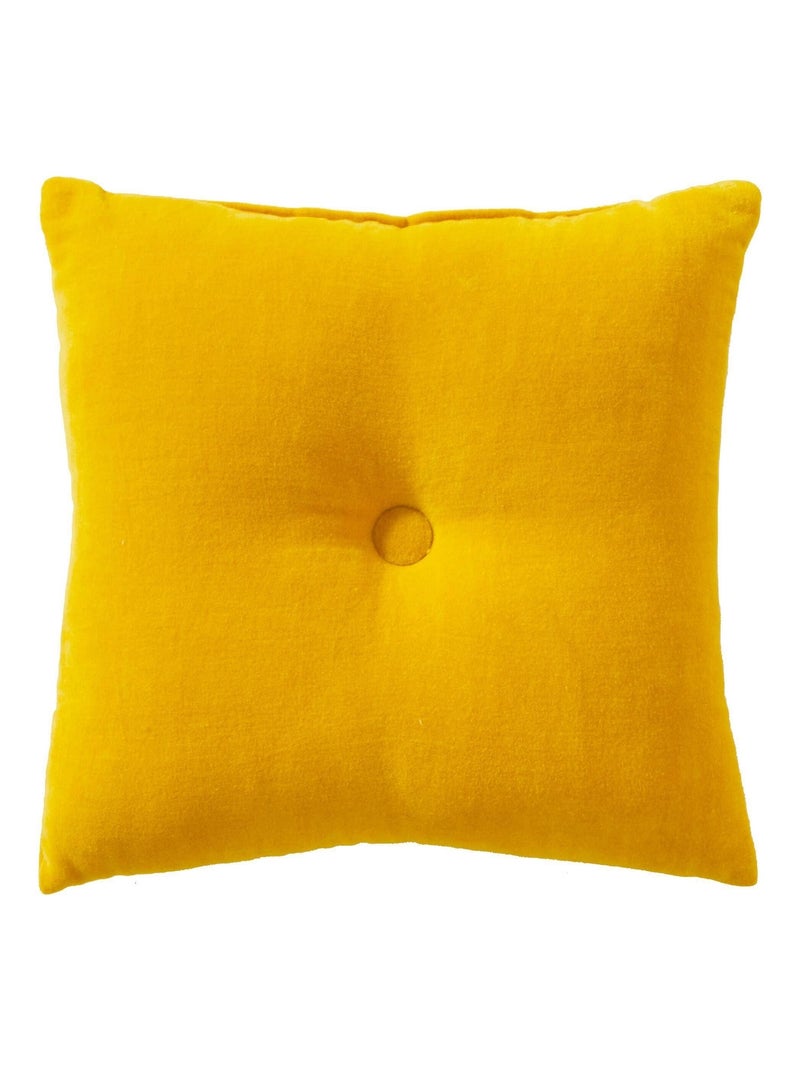 Becquet - Coussin VELOURS COUSSIN CAPITON en coton Jaune foncé - Kiabi