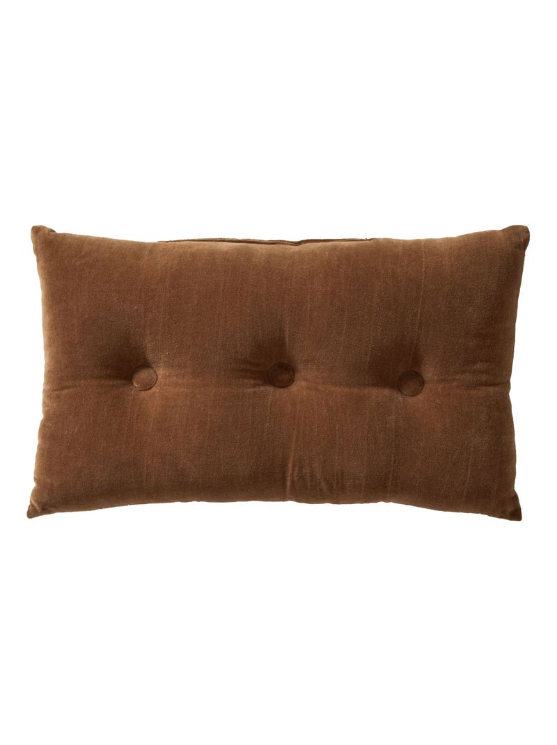 Becquet - Coussin VELOURS COUSSIN CAPITON en coton Marron glacé - Kiabi