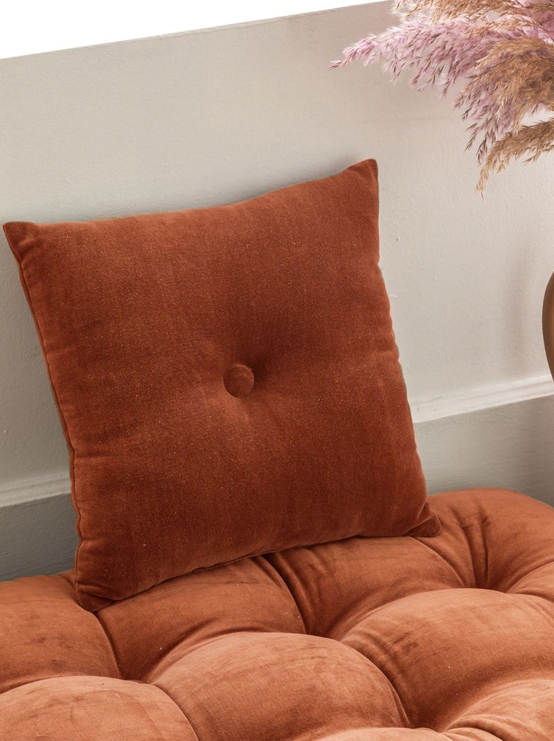 Becquet - Coussin VELOURS COUSSIN CAPITON en coton Orange - Kiabi