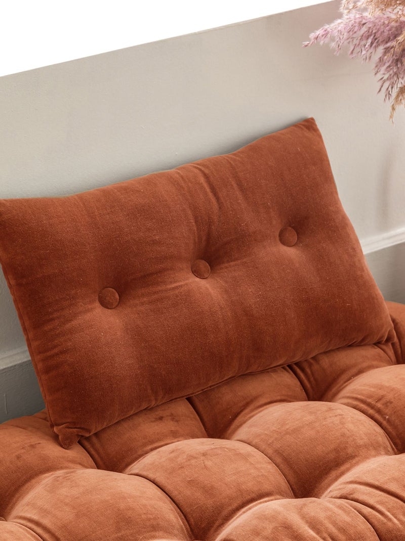 Becquet - Coussin VELOURS COUSSIN CAPITON en coton Orange - Kiabi