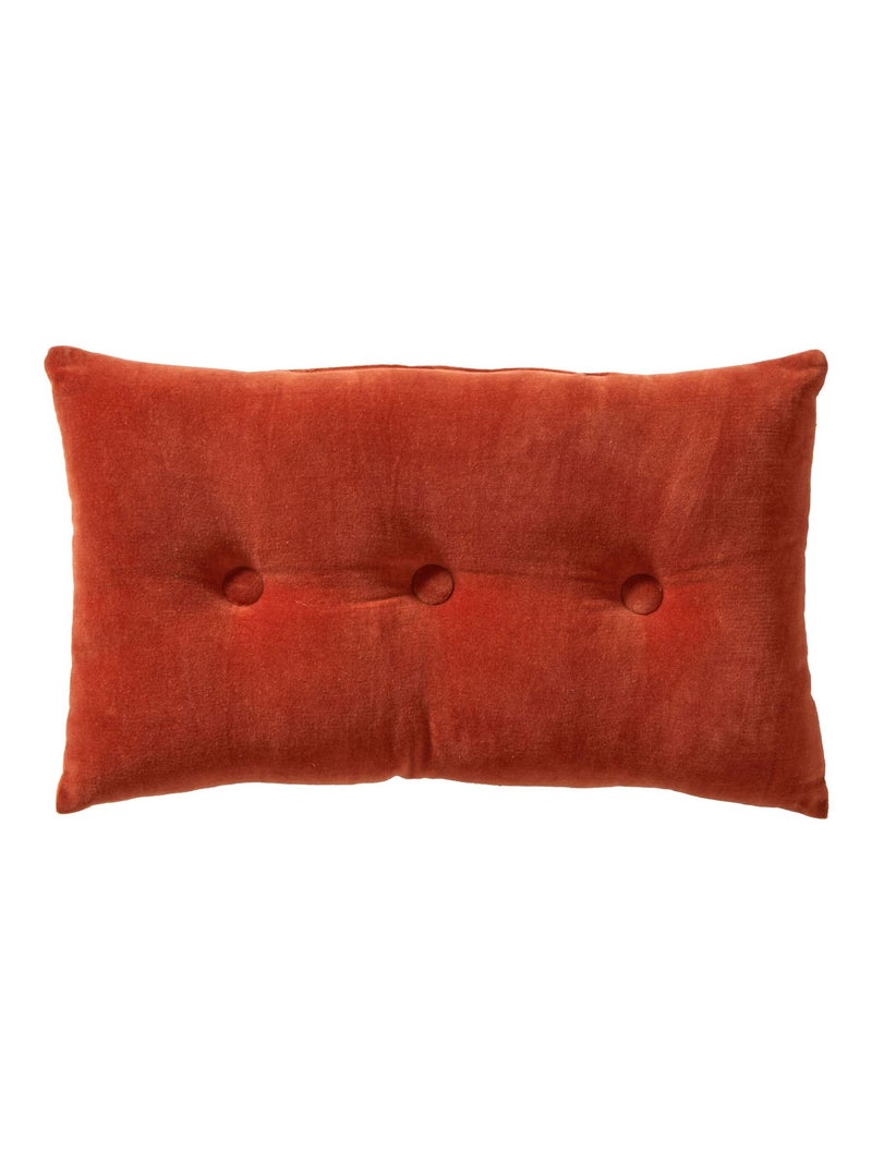Becquet - Coussin VELOURS COUSSIN CAPITON en coton Orange - Kiabi