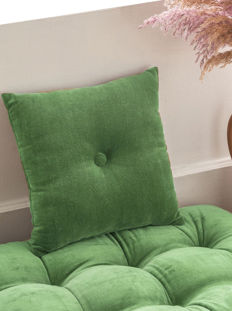 Becquet - Coussin VELOURS COUSSIN CAPITON en coton Vert - Kiabi