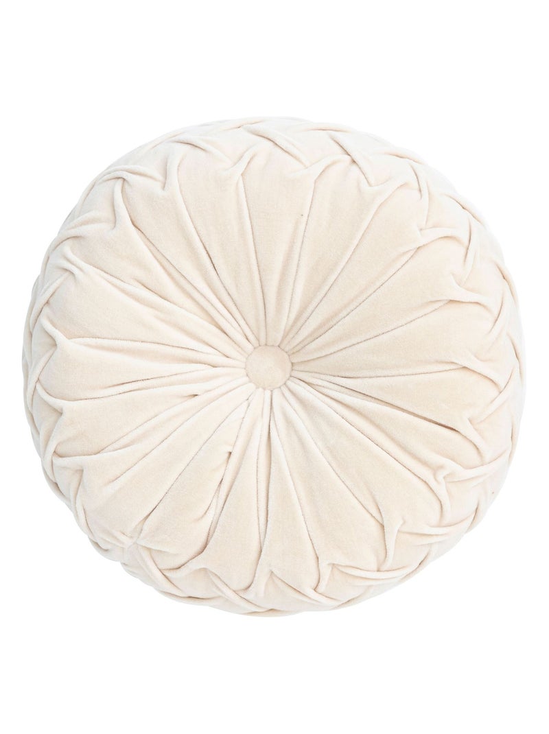 Becquet - Coussin VELOURS ROND en coton Beige - Kiabi