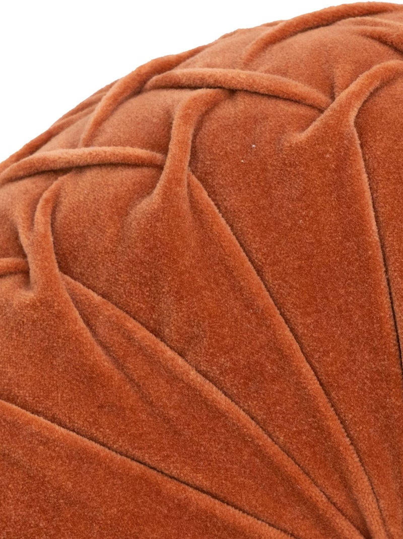 Becquet - Coussin VELOURS ROND en coton Rouge brique - Kiabi