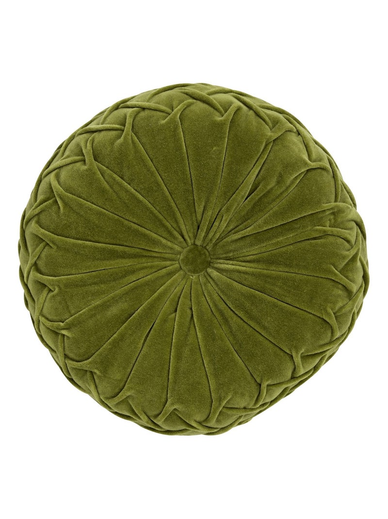 Becquet - Coussin VELOURS ROND en coton Vert - Kiabi