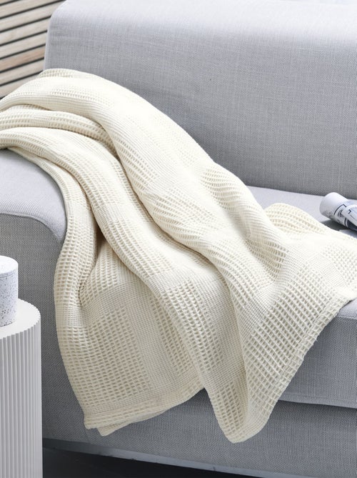 Becquet - Couverture tempérée COTON NID D'ABEILLE en coton - Kiabi