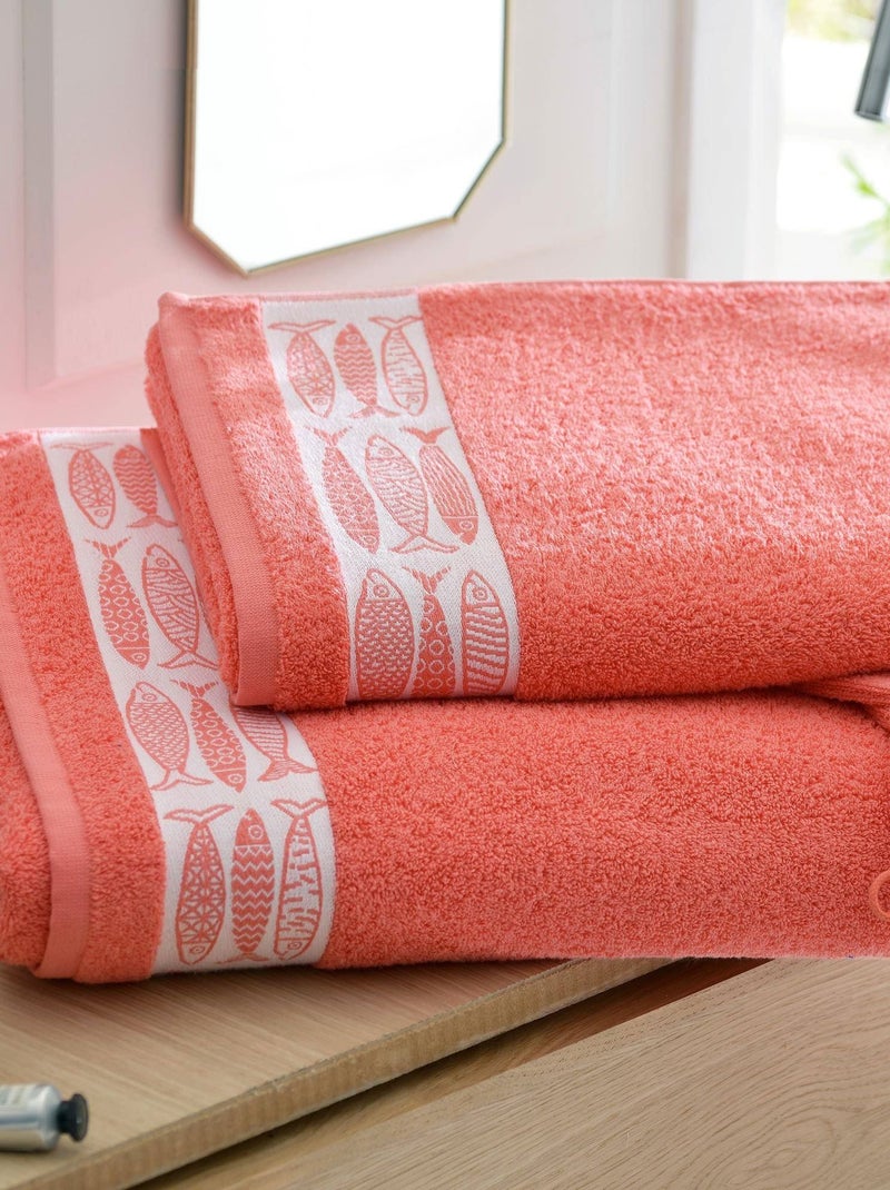 Becquet - Drap de bain SARDINETTE en coton Orange corail - Kiabi