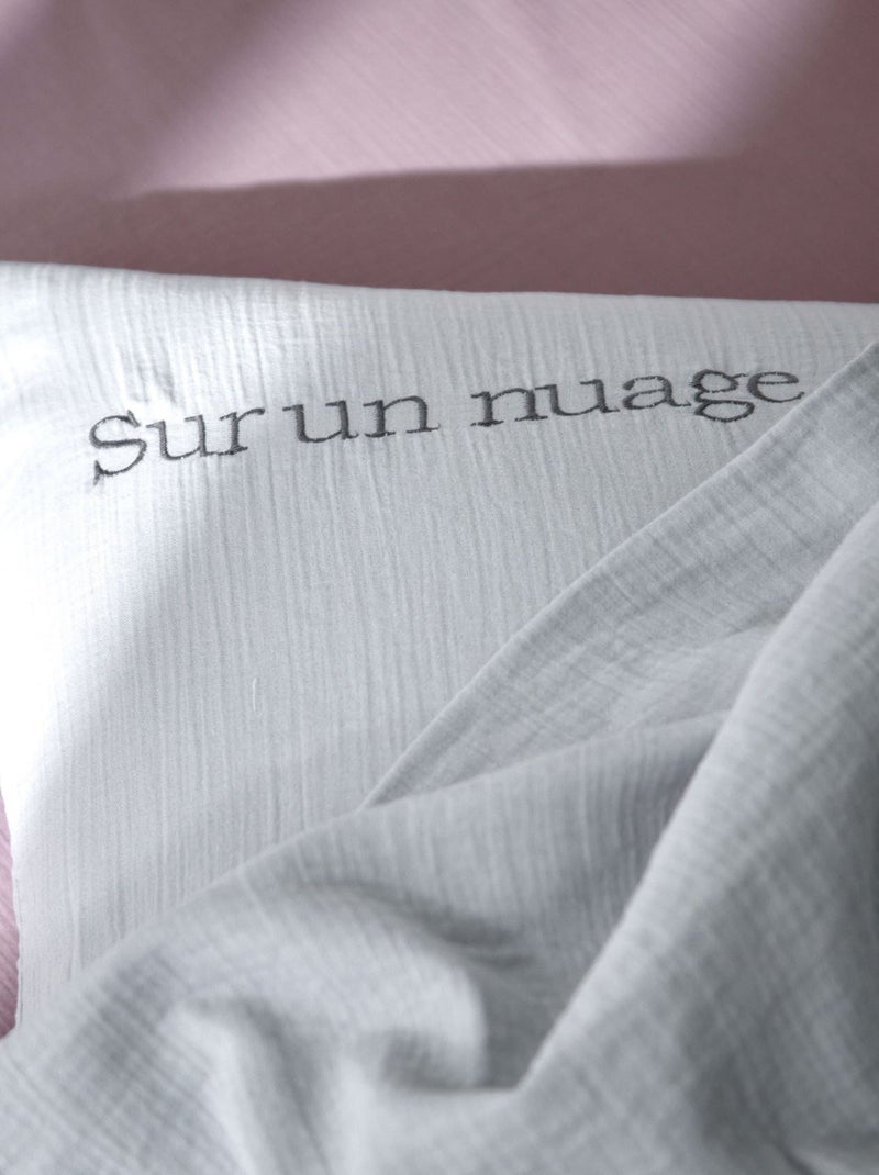 Becquet - Drap DOUBLE GAZE en coton Gris nuage - Kiabi