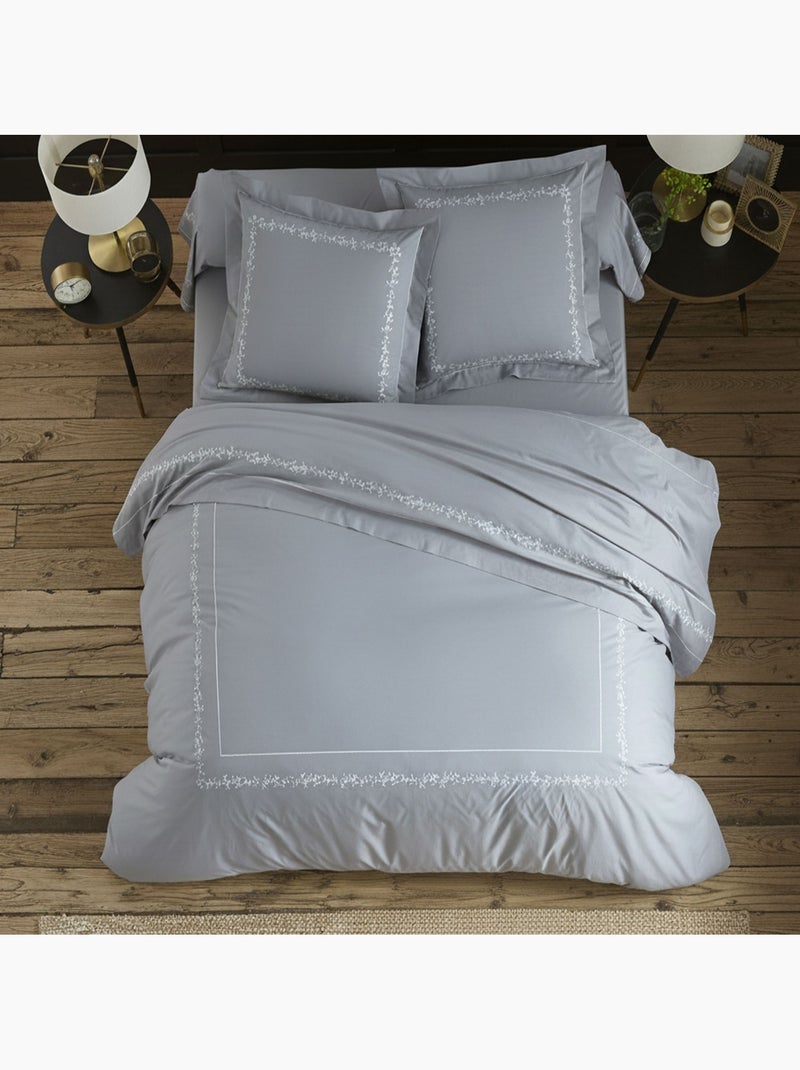 Becquet - Drap-housse ADELE en coton Gris Argenté - Kiabi