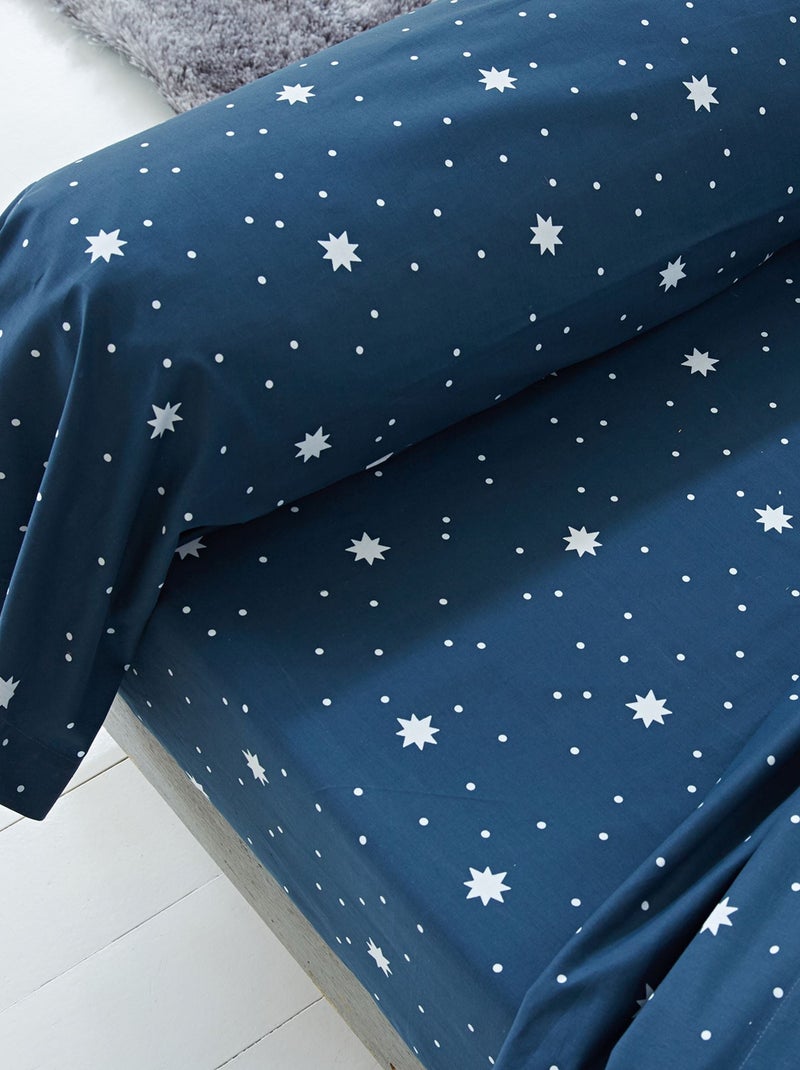 Becquet - Drap-housse CONSTELLATION en coton Bleu marine - Kiabi