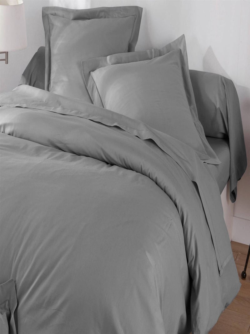 Becquet - Drap-housse COTON UNI LAURÉAT en coton Gris moyen - Kiabi