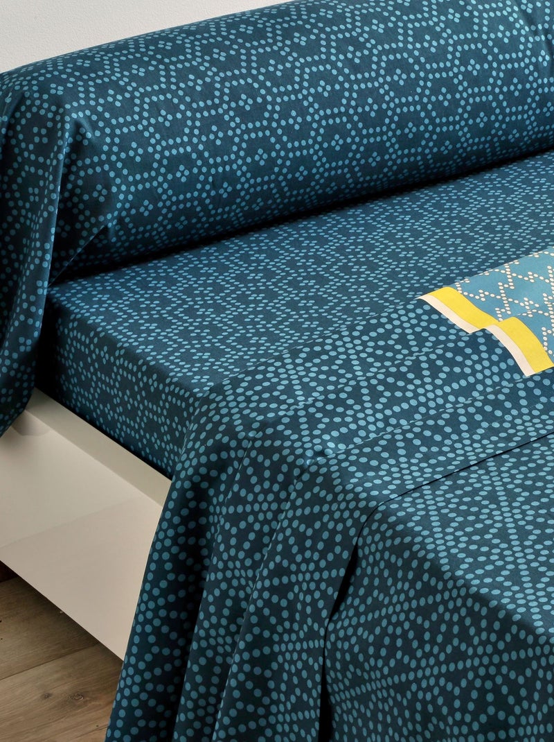 Becquet - Drap-housse CUZCO en coton Bleu - Kiabi