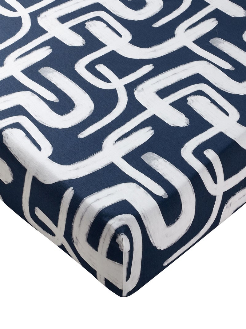 Becquet - Drap-housse DEFERLANTE en coton Bleu marine - Kiabi