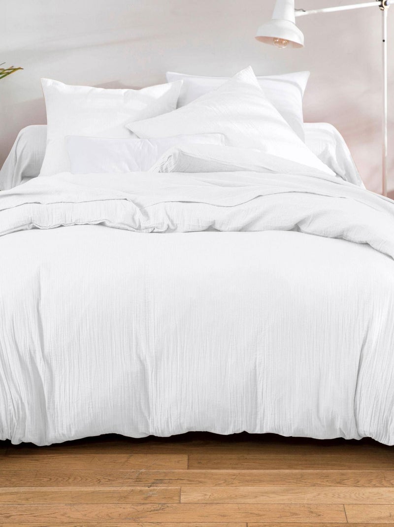 Becquet - Drap-housse DOUBLE GAZE en coton Blanc - Kiabi