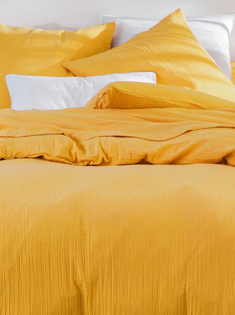 Becquet - Drap-housse DOUBLE GAZE en coton Jaune - Kiabi