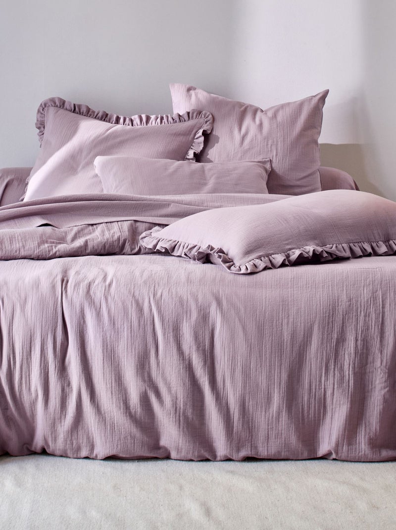 Becquet - Drap-housse DOUBLE GAZE en coton Violet - Kiabi