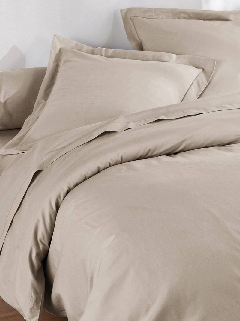 Becquet - Drap-housse Gamme unie lin prélavé en lin Blanc cassé - Kiabi