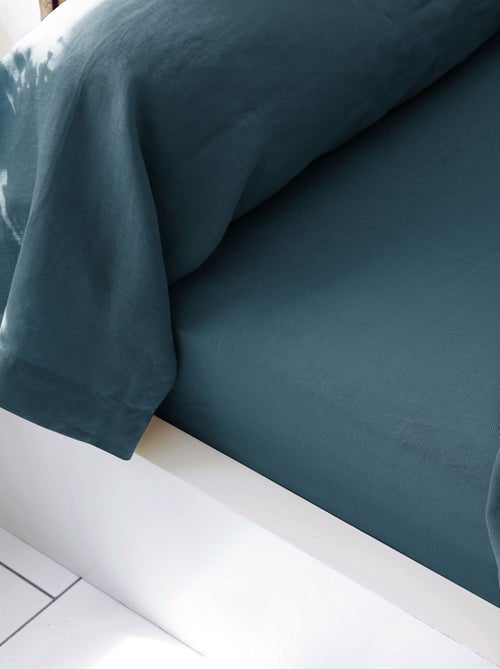 Becquet - Drap-housse Gamme unie lin prélavé en lin - Kiabi