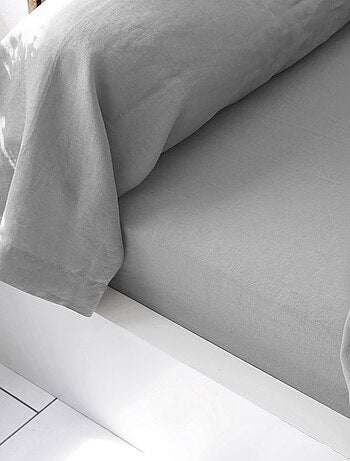Becquet - Drap-housse Gamme unie lin prélavé en lin