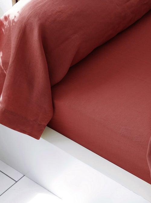 Becquet - Drap-housse Gamme unie lin prélavé en lin - Kiabi