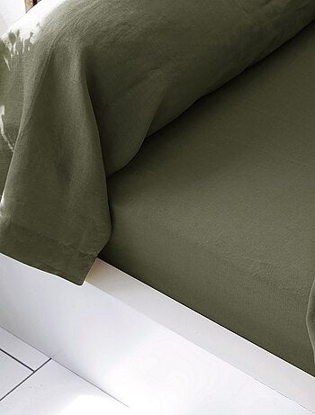 Becquet - Drap-housse Gamme unie lin prélavé en lin