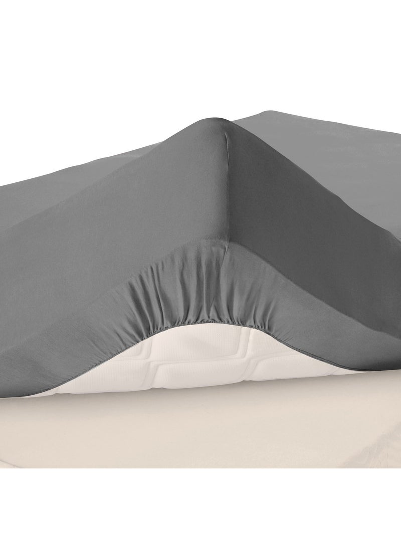 Becquet - Drap-housse grand bonnet DH. COTON SUPER GD B en coton Gris souris - Kiabi